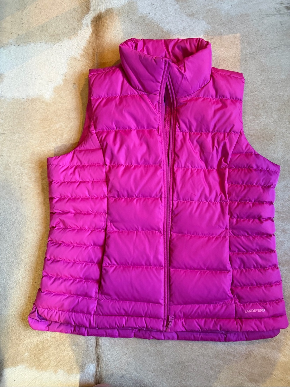 Lands End Pink Down Vest - size Large